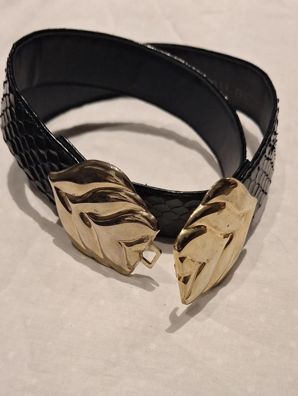 Carlisle Snakeskin Belt With Brass Buckle